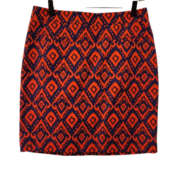 Hatley Dresses & Skirts - Hatley, Lined Pencil Skirt, Zipper Back, Front Pockets, Red + Navy Blue, Women 4